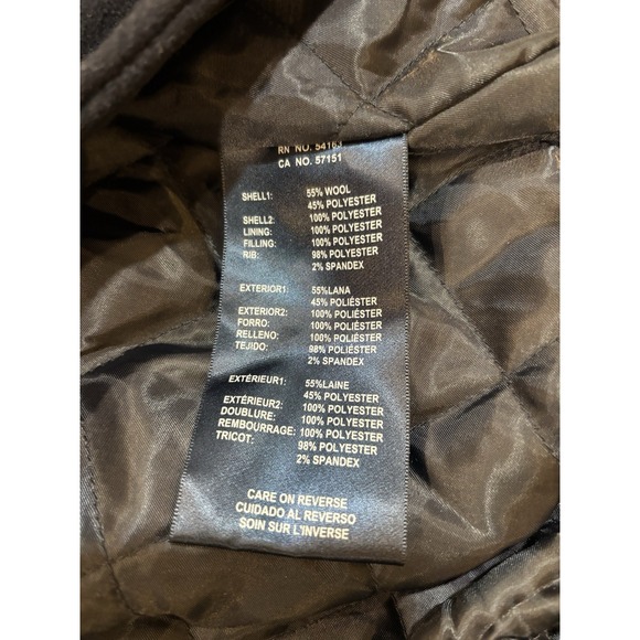 TOMMY HILFIGER wool dark navy & white letterman varsity bomber jacket size - Picture 12 of 14